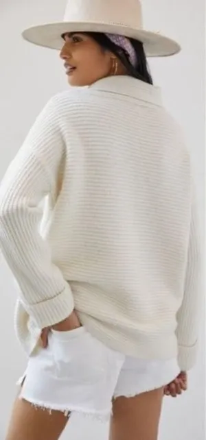 ✨ANTHROPOLOGIE Pilcro Cowl Neck Sweater Ivory Off White Pullover✨ thumbnail 1