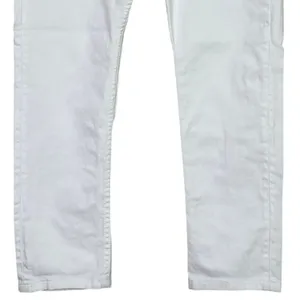 Zara Straight Leg High Rise Stretch Casual Ankle Cropped Denim Jean Zip 36 White thumbnail 4