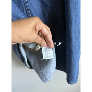 Madewell Denim Popover Shirtdress Large Blue Medium Wash Mini Pocket Minimalist thumbnail 8