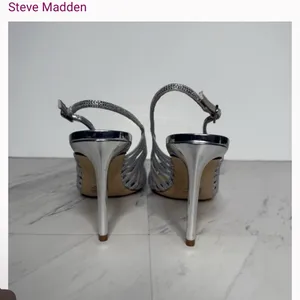Steve Madden Metallic Silver Strappy Heels thumbnail 2