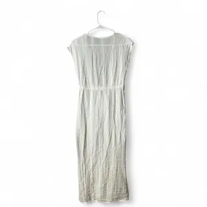 Blue Island White Rayon Gauze Tassel Drawstring Swim Cover Up Dress XS 7171-933‎ thumbnail 2