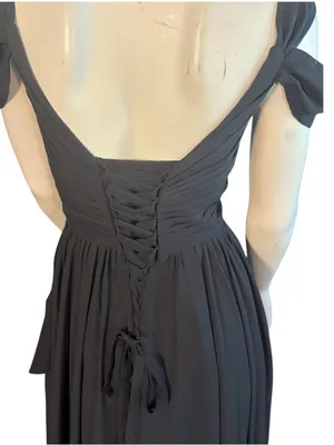 Monvelli Lined Chiffon High-Low Dress Black Size 4 NWT thumbnail 5