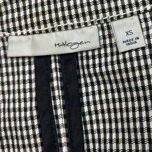 Halogen Black White Gingham Check Double Breasted Tie Belt Trench Jacket Sz XS thumbnail 7