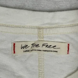 We The Free‎ Free People Ivory Cotton Muscle Tank Top Exposed Seams Large thumbnail 2