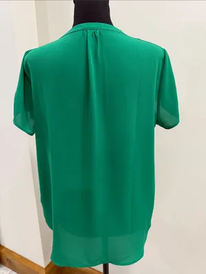 Pleione women’s Green Short Sleeve Blouse size S thumbnail 3