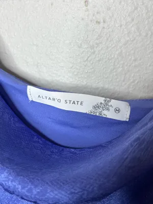 Altar’d State Blue Jacquard Eva Satin Midi Dress thumbnail 6