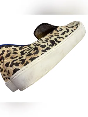 Rothy’s Leopard Animal Print Slip-On Sneakers - Beige/Black thumbnail 9