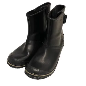 Sorel Slimpack Riding‎ Gloss Boots Women 8.5 Black Leather Waterproof NL2156-010 thumbnail 2