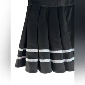 Spirit Halloween Pleated Cheerleader Mini Skirt Small Black White Stripe thumbnail 5