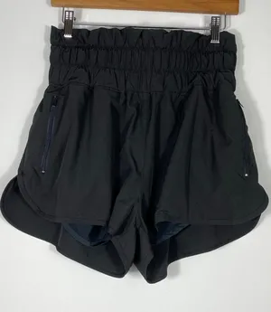 Women’s Black Athletic Running Shorts with Built-In Liner Zip Pockets Size L thumbnail 1