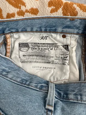 Levi's 501 Blue Distressed Jean Shorts with Frayed Hem thumbnail 7