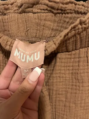 Show Me Your Mumu Women's Brown Ruffle Hem Pull-On Elastic Waist Shorts M thumbnail 4
