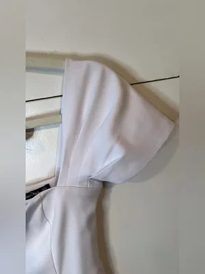 NWOT Abercrombie & Fitch White Off Shoulder Midi Dress Pencil Bodycon XXS thumbnail 8