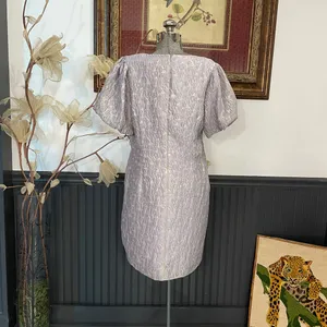 NWT Greylin Cali Jacquard Silk Blend Puff Sleeve Mini Dress Lavender L🧡🎀 thumbnail 8