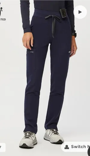 FIGS Navy High-Waisted Yola Skinny Scrub Pants thumbnail 1