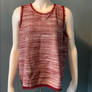 ANTHROPOLOGIE Vanessa Virginia Indira Red Striped Sleeveless Shirt Top thumbnail 3