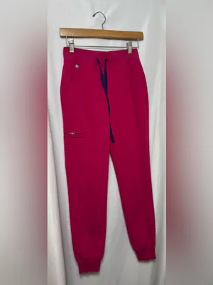 FIGS Scrub Set Top & Jogger Pants Magenta Medical Uniform XXS thumbnail 6