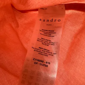 Sandro Size Small Long Sleeve Button Up Blouse Top Shirt Pink Red White Western‎ thumbnail 6