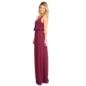 Show Me Your Mumu Kendall Maxi Dress Cabernet‎ Plum V-Neck Open Back Small thumbnail 2