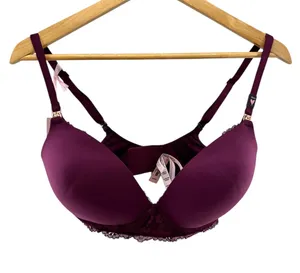 Victoria's Secret Body by Victoria Wireless Nursing Bra 36DDD Burgundy Lace Wing thumbnail 1