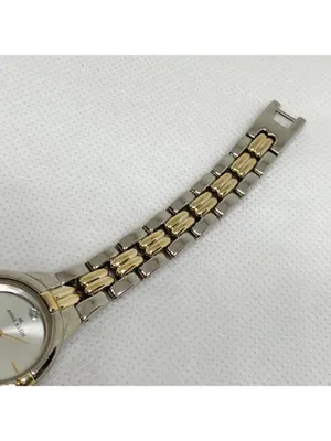 Anne Klein gold silver tone watch 23mm quartz analog adjustable links running thumbnail 3