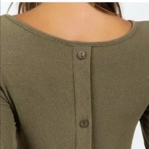 ALYA LANELY Button Back Dress Fit & Flare Long Sleeve Long Olive Women Size L thumbnail 2