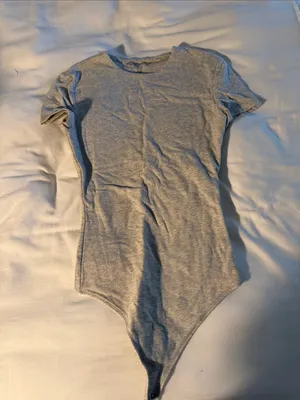 Abercrombie & Fitch Gray Short-Sleeve Bodysuit thumbnail 1