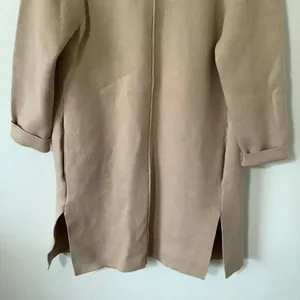 Chic‎ Wish Tan Minimalist Chic Normcore Cozycore Slouchy Open Front Cardigan OS thumbnail 7