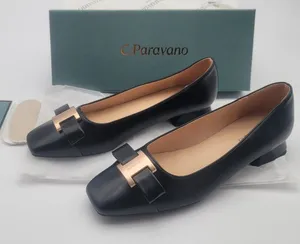 C.Paravano Flats Women Shoes US 7.5 EUR 38 Black Square Toe Metal Buckles Ballet thumbnail 1