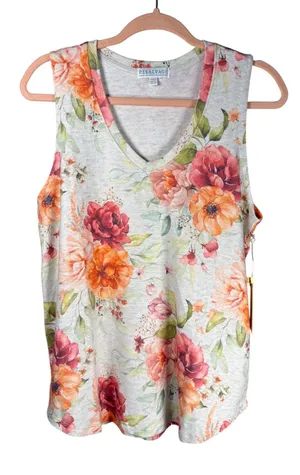 PJ‎ Salvage Brunch in Bed Floral Tank Top Sleepwear Lounge Cottagecore NWT thumbnail 1