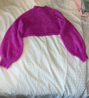 I Just Have to Have It Cropped Pink Sweater thumbnail 2