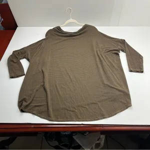 Bryn Walker Top Large Brown Houndstooth Jersey Knit Boat Neck Oversized‎ Tunic thumbnail 11