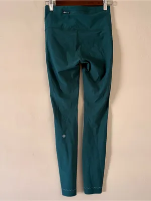 Lululemon Zoned In Tight 27" Compression Running Leggings Teal Size 6 Reflective thumbnail 6