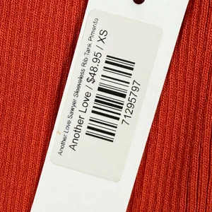 Another‎ Love Sawyer Sleeveless Rib Tank Pimento Red Orange Square Neck XS NEW thumbnail 5