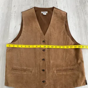 Gallagher Vintage Brown Genuine Leather Vest Medium Women’s Western Boho Biker thumbnail 8