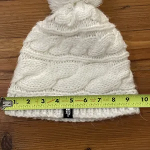 The North Face White Cable Knit Beanie Pom Womens One Size thumbnail 9