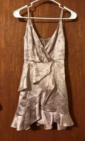 Altar’d State Floral Satin Layered Dress Womens XS thumbnail 1