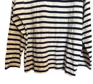 J Crew Top Womens Medium Multicolor Nautical Stripe Cotton Blouse thumbnail 4