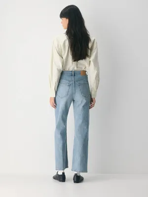 Aritzia Denim Forum The Arlo Hi-Rise Straight Jean in Light Wash Size 29 thumbnail 2