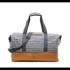 Blue and white Stripe weekender bag by DSW thumbnail 4