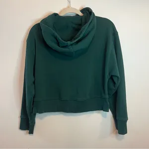 Zara Womens Cropped Hunter Green Hoodie Sweatshirt Small thumbnail 10