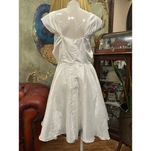 HUTORUL White Satin Mini Dress Retro Prom Size M thumbnail 6
