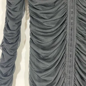 Fiestar Bodycon‎ Ruched Dresss Front W/Hook & Closure Sz L Black New thumbnail 4