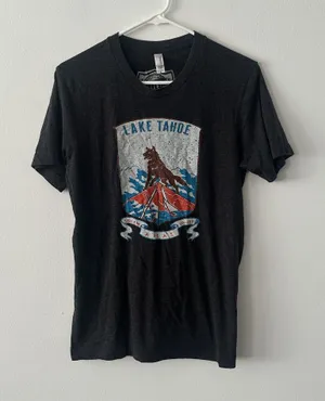 Canvas Lake Tahoe Grey T-Shirt Size M thumbnail 1