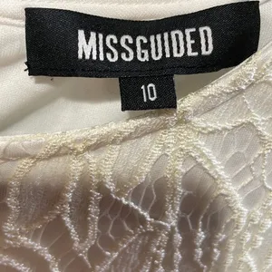 White Laced Missguided Mini Dress Size 6 thumbnail 7