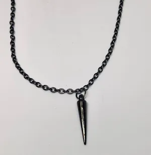 Spike Gunmetal Necklace Punk Goth Egirl New thumbnail 9