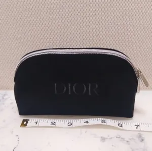 Dior Black Velvet Silver Zipper Trousse Pouch Clutch Bag thumbnail 9