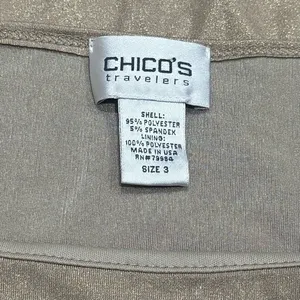Chico's Travelers Gold Sparkle‎ Camisole Tank Summer Capsule Luxury Travel 3 XL thumbnail 6