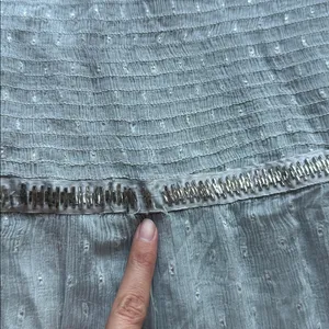 Free People Women's baby blue beaded Ella Ruched Tiered Peasant Maxi Skirt thumbnail 6