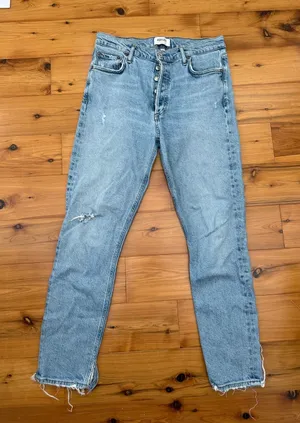 Agolde Light Wash Button-Fly Denim Jeans thumbnail 1